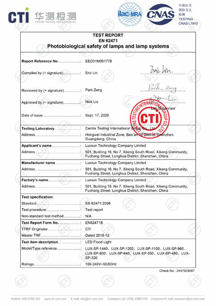China Luxsun lighting Co.,Ltd certificaten